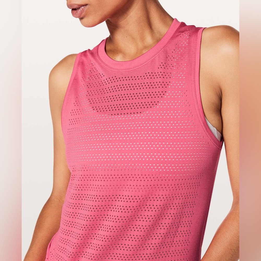 Lululemon Athletica Pink Perforated Tank Top